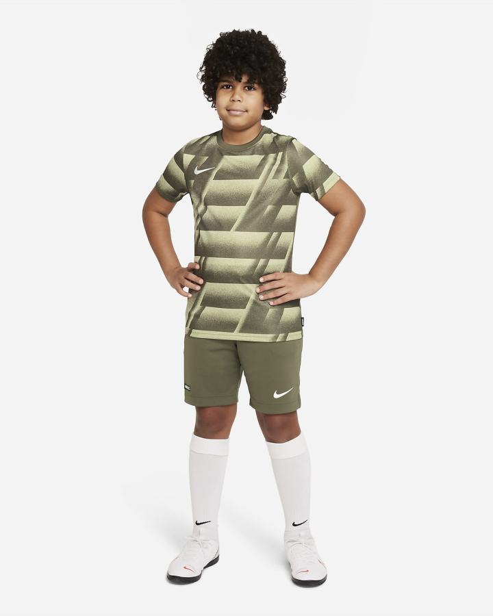 Camiseta Nike Dri-FIT F.C. Libero Kids Short-Sleeve Estampadas Soccer Top Niño Verde Oliva Negras Blancas | WAFKH-3470