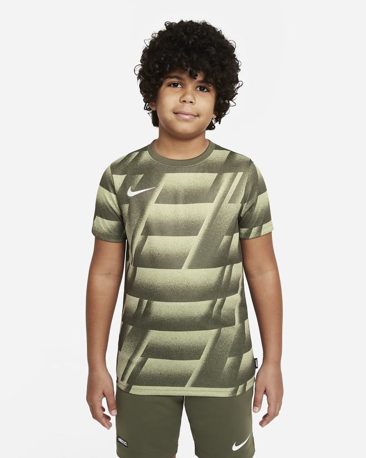 Camiseta Nike Dri-FIT F.C. Libero Kids Short-Sleeve Estampadas Soccer Top Niño Verde Oliva Negras Blancas | WAFKH-3470
