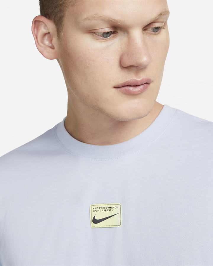 Camiseta Nike Dri-FIT Fitness Hombre Azules | WQLBU-7028