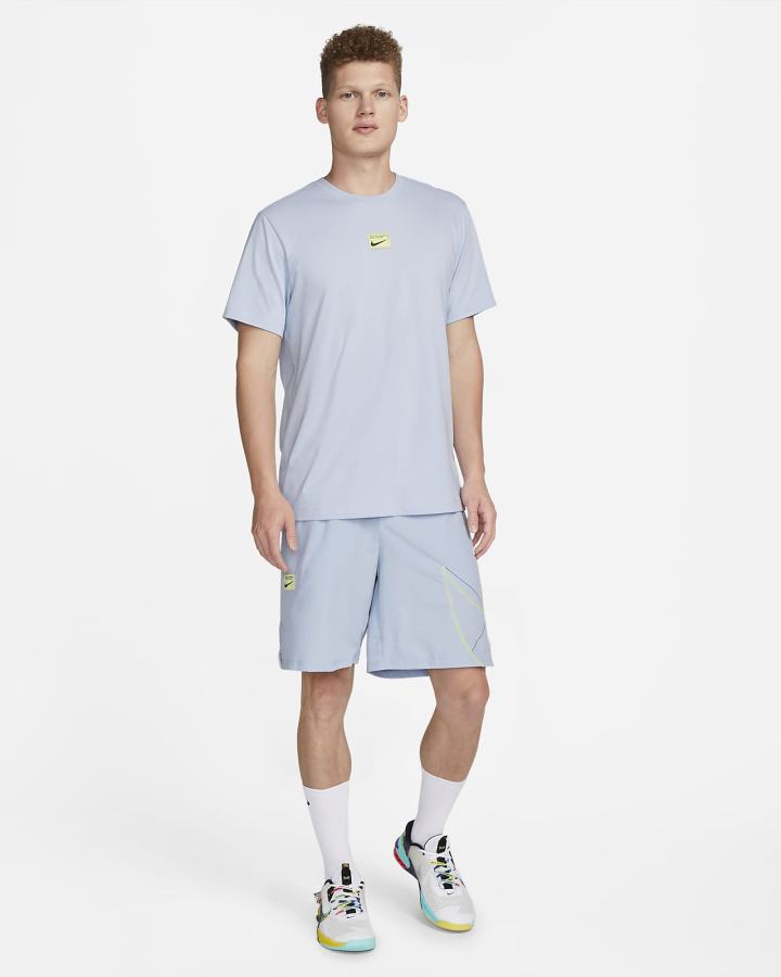 Camiseta Nike Dri-FIT Fitness Hombre Azules | WQLBU-7028