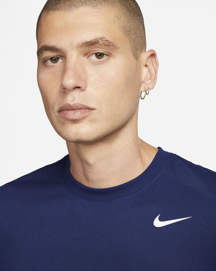 Camiseta Nike Dri-FIT Fitness Hombre Azules Blancas | ZXTCY-4290