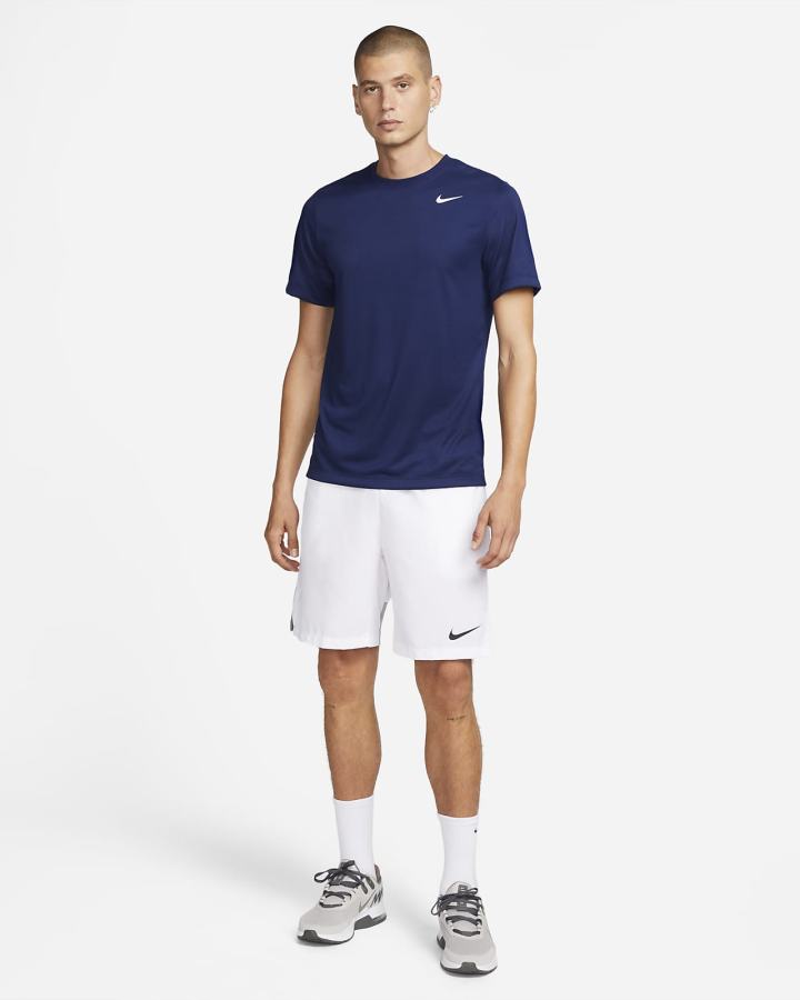 Camiseta Nike Dri-FIT Fitness Hombre Azules Blancas | ZXTCY-4290