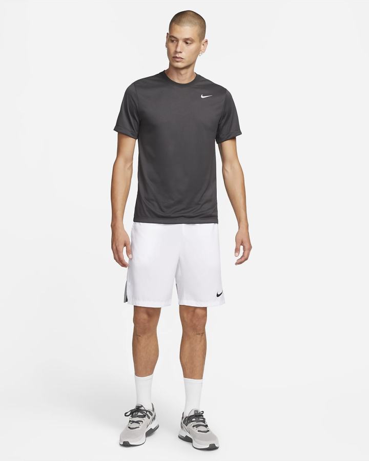 Camiseta Nike Dri-FIT Fitness Hombre Gris Oscuro Plateadas | TWIDC-6709