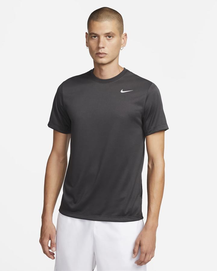 Camiseta Nike Dri-FIT Fitness Hombre Gris Oscuro Plateadas | TWIDC-6709