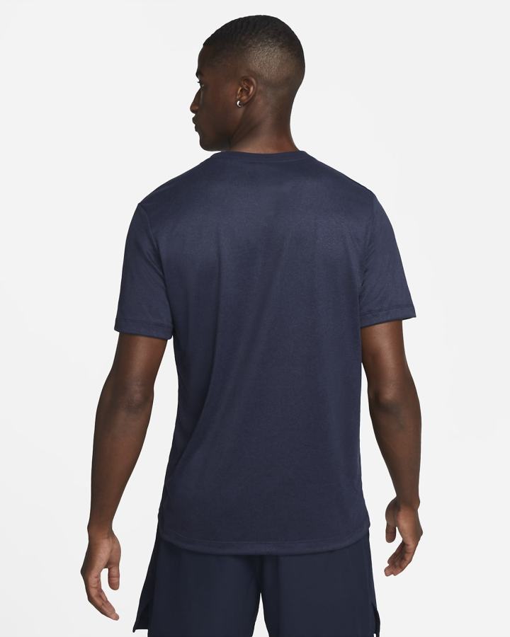 Camiseta Nike Dri-FIT Fitness Hombre Obsidian Oscuro Azul Marino Plateadas | FYDWJ-0759