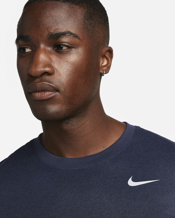 Camiseta Nike Dri-FIT Fitness Hombre Obsidian Oscuro Azul Marino Plateadas | FYDWJ-0759