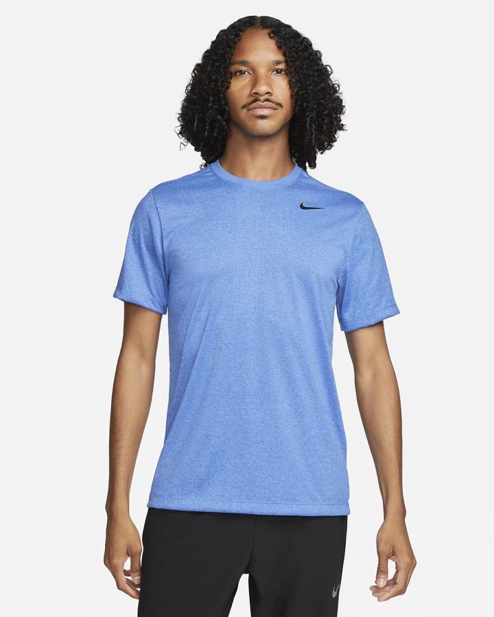Camiseta Nike Dri-FIT Fitness Hombre Obsidian Oscuro Azul Marino Plateadas | FYDWJ-0759