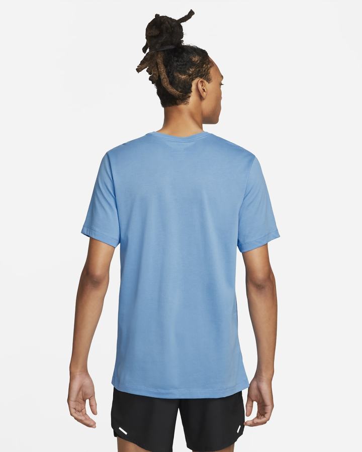 Camiseta Nike Dri-FIT Heritage Running Hombre Azules | BTSKD-2708