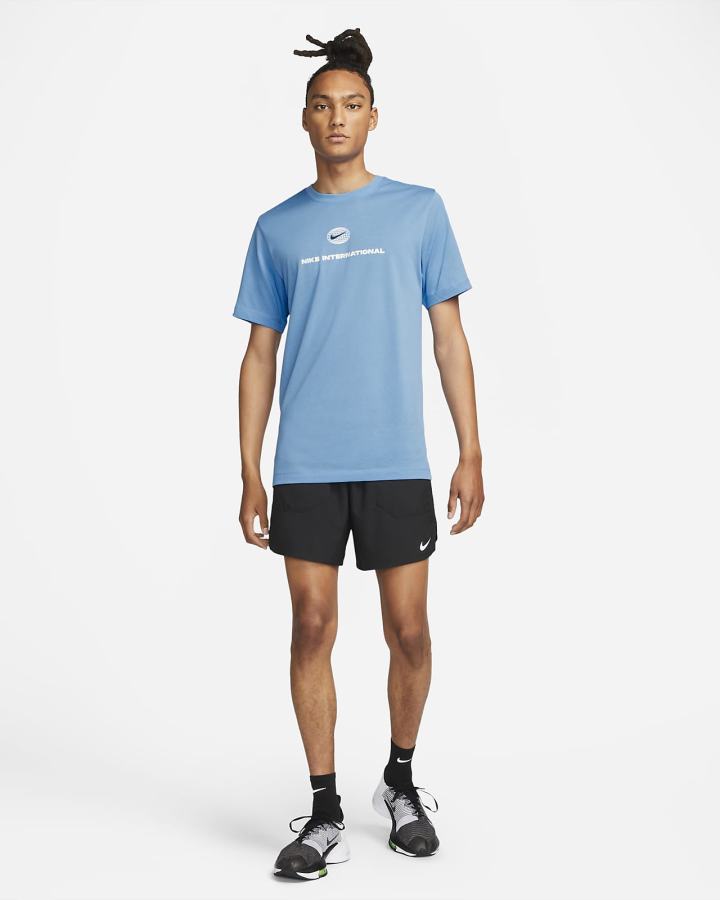 Camiseta Nike Dri-FIT Heritage Running Hombre Azules | BTSKD-2708