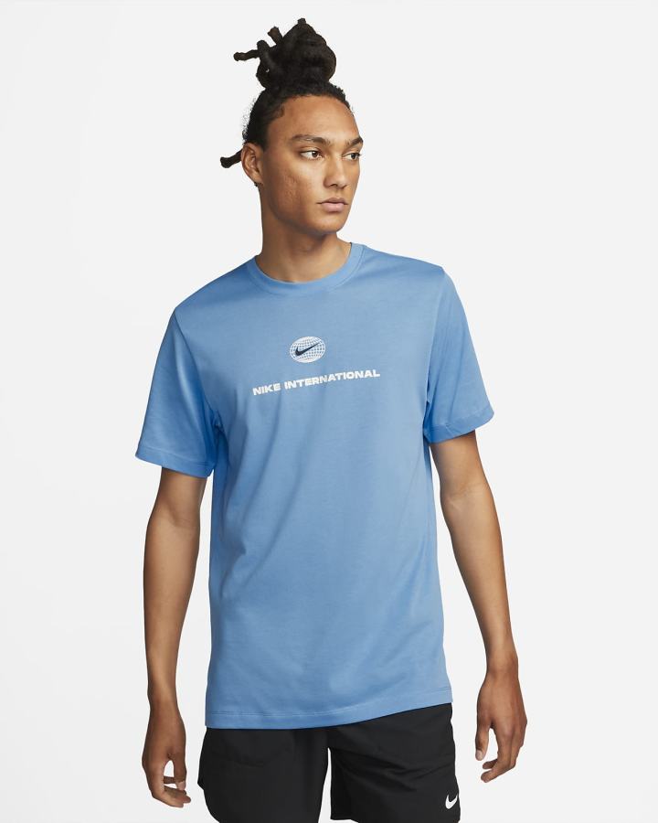 Camiseta Nike Dri-FIT Heritage Running Hombre Azules | BTSKD-2708