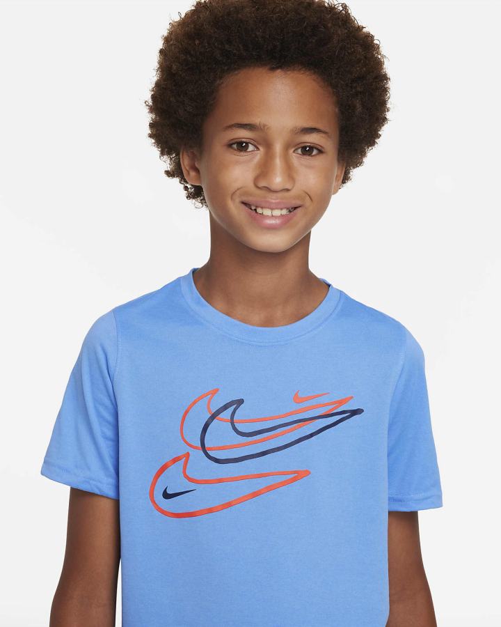 Camiseta Nike Dri-FIT Kids Niño Azules | LZXAP-0359
