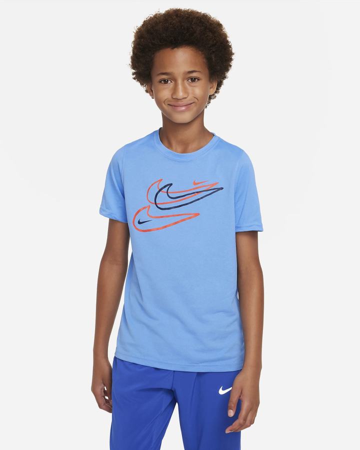 Camiseta Nike Dri-FIT Kids Niño Azules | LZXAP-0359