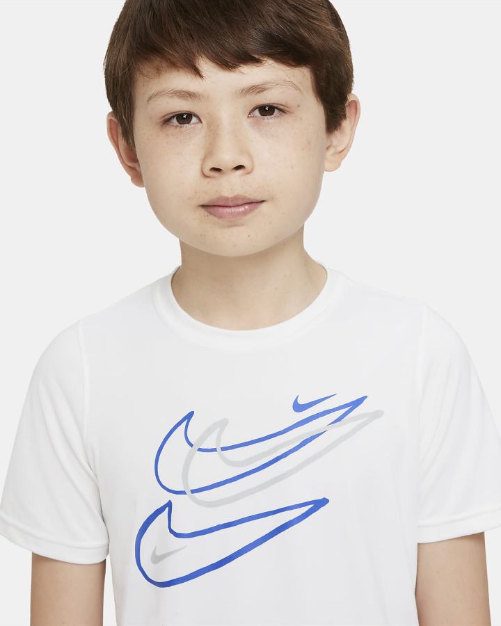 Camiseta Nike Dri-FIT Kids Niño Blancas | RLMBX-8160