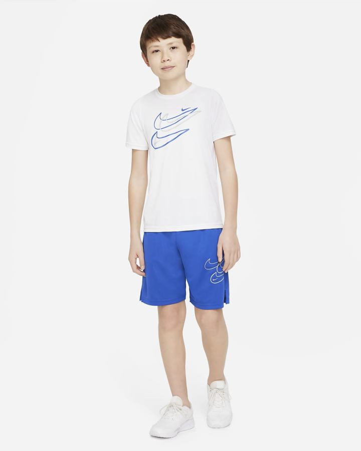 Camiseta Nike Dri-FIT Kids Niño Blancas | RLMBX-8160