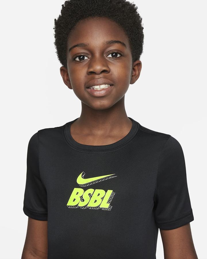 Camiseta Nike Dri-FIT Kids Niño Negras | UHVKO-7091