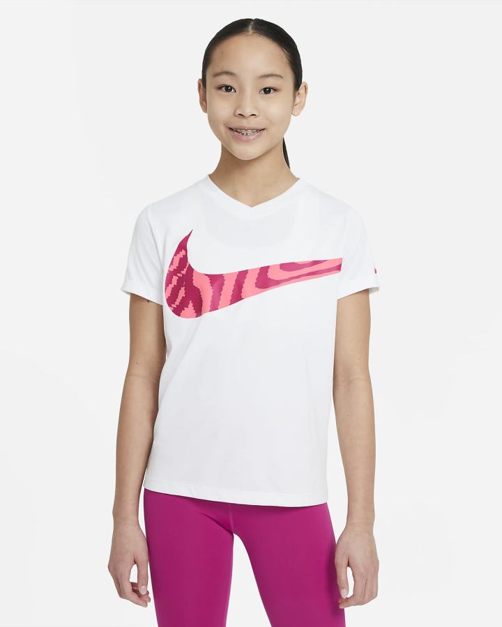 Camiseta Nike Dri-FIT Kids Training Niña Blancas | JRPZW-8360