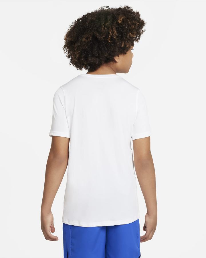 Camiseta Nike Dri-FIT Kids Training Niño Blancas | CVNDU-4673