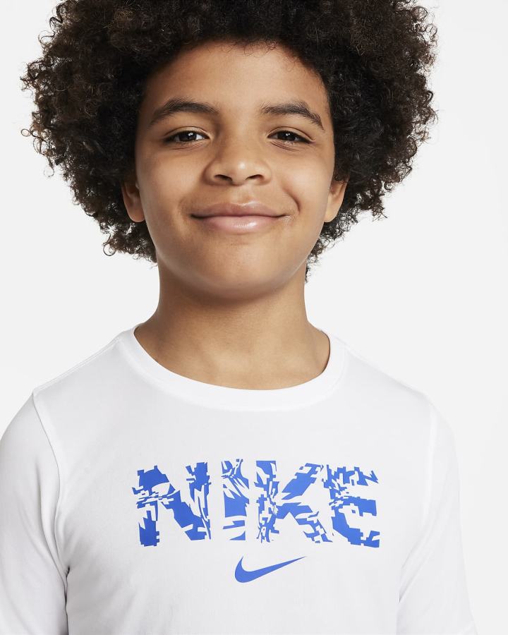 Camiseta Nike Dri-FIT Kids Training Niño Blancas | CVNDU-4673