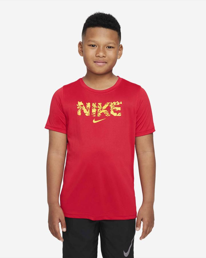 Camiseta Nike Dri-FIT Kids Training Niño Rojas | KFBGU-7862