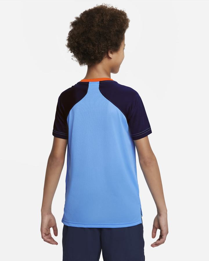 Camiseta Nike Dri-FIT Kids Training Top (Extended Size) Niño Azules Azul Marino Naranjas | JKLHI-4796