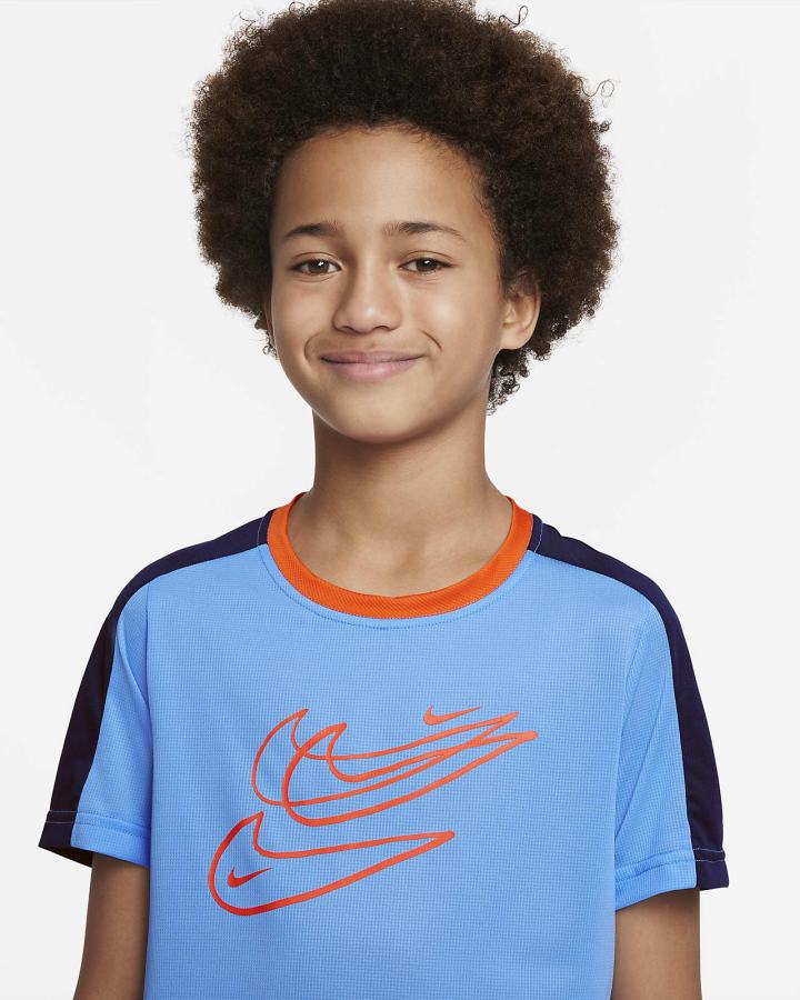Camiseta Nike Dri-FIT Kids Training Top (Extended Size) Niño Azules Azul Marino Naranjas | JKLHI-4796