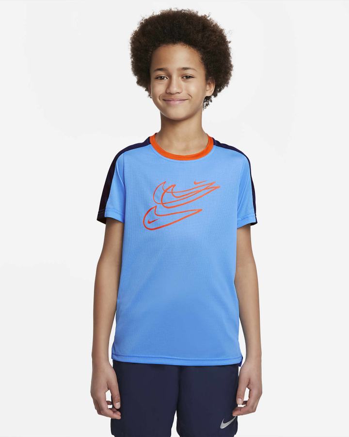Camiseta Nike Dri-FIT Kids Training Top (Extended Size) Niño Azules Azul Marino Naranjas | JKLHI-4796