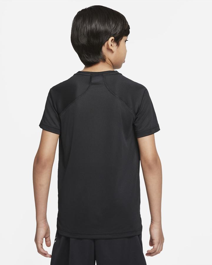 Camiseta Nike Dri-FIT Kids Training Top (Extended Size) Niño Negras Blancas | KLIVZ-8794
