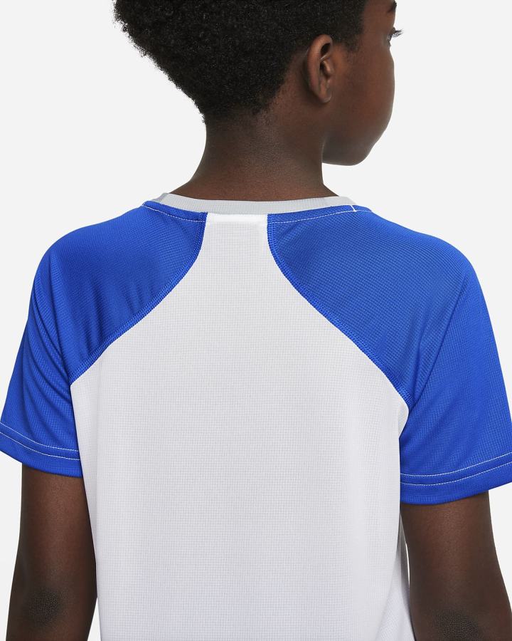 Camiseta Nike Dri-FIT Kids Training Top (Extended Size) Niño Blancas Azul Real Gris Claro | TQUVE-8596