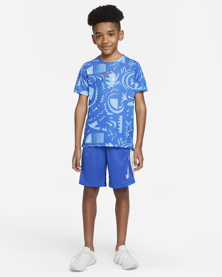 Camiseta Nike Dri-FIT Kids Training Top Niño Azul Real Rojas | XFWOC-2458