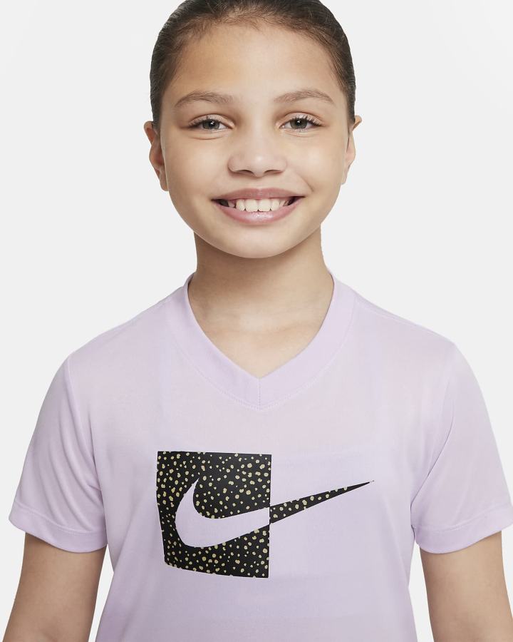 Camiseta Nike Dri-FIT Kids V-Neck Niña Moradas | OQLBF-0852