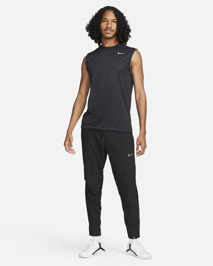 Camiseta Nike Dri-FIT Legend Sleeveless Fitness Hombre Negras Plateadas | DCFBL-5769