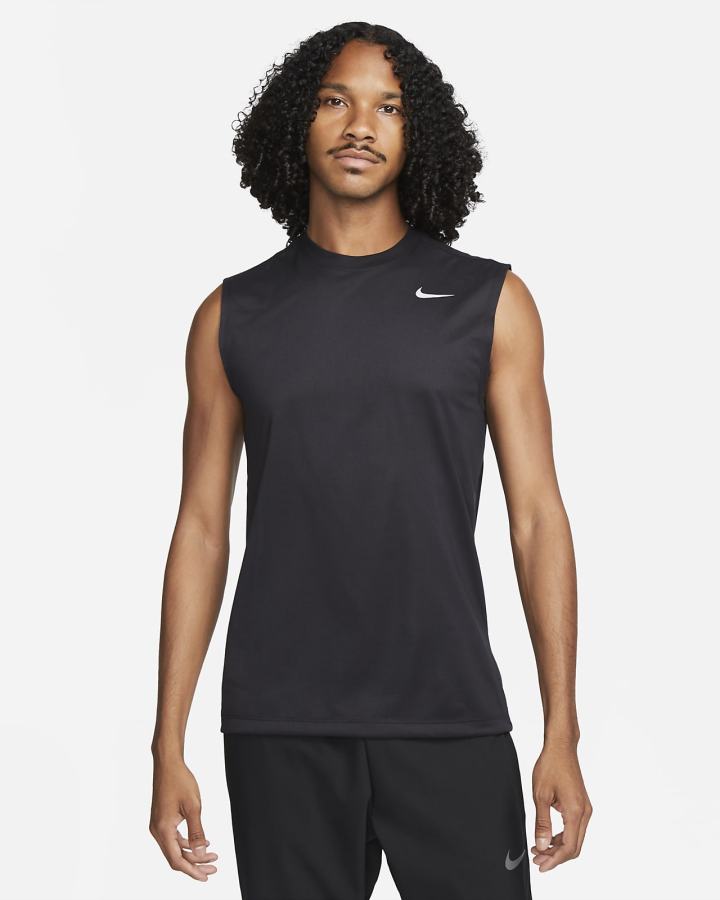 Camiseta Nike Dri-FIT Legend Sleeveless Fitness Hombre Negras Plateadas | DCFBL-5769