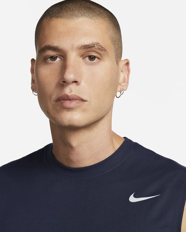 Camiseta Nike Dri-FIT Legend Sleeveless Fitness Hombre Obsidian Plateadas | IBAVD-1849