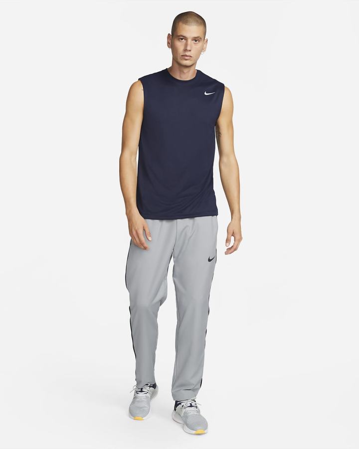 Camiseta Nike Dri-FIT Legend Sleeveless Fitness Hombre Obsidian Plateadas | IBAVD-1849