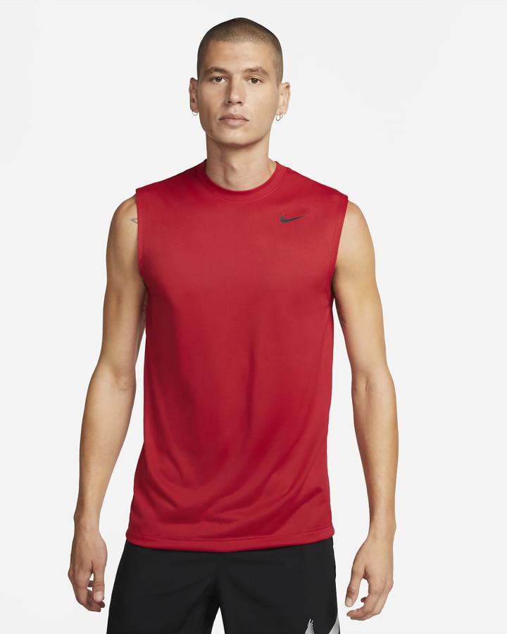 Camiseta Nike Dri-FIT Legend Sleeveless Fitness Hombre Rojas Negras | QEOKM-2057