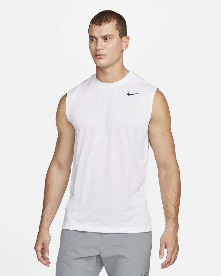 Camiseta Nike Dri-FIT Legend Sleeveless Fitness Hombre Blancas Negras | XPULC-0983