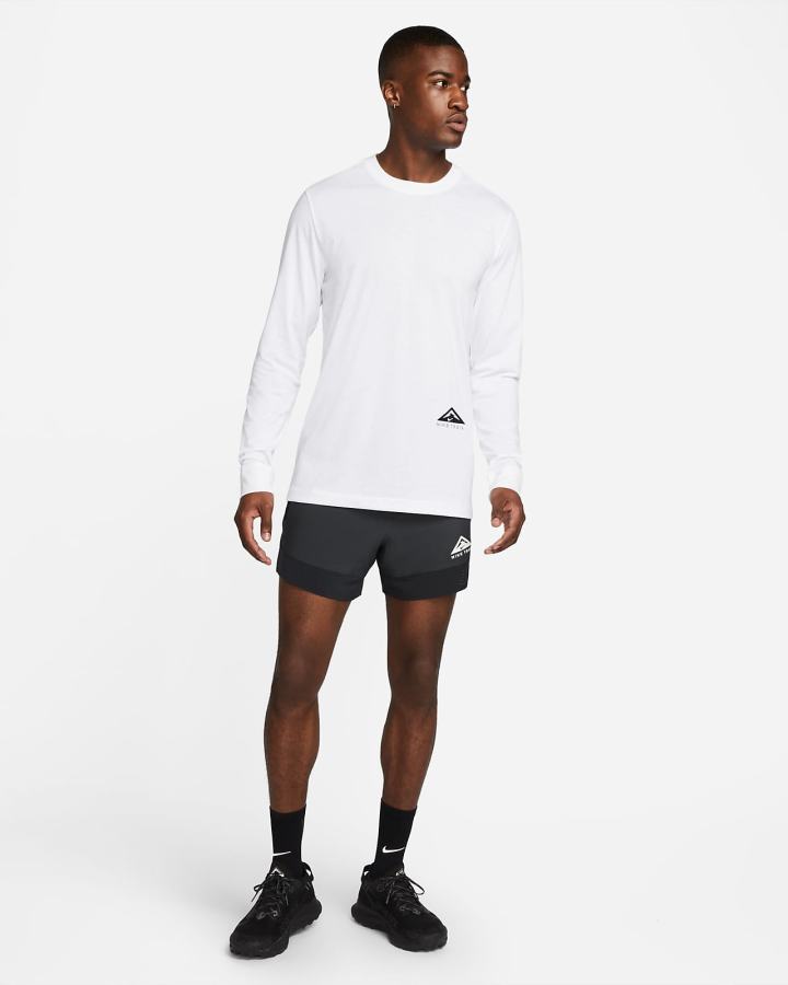 Camiseta Nike Dri-FIT Long-Sleeve Trail Running Hombre Blancas | EOLBZ-1385