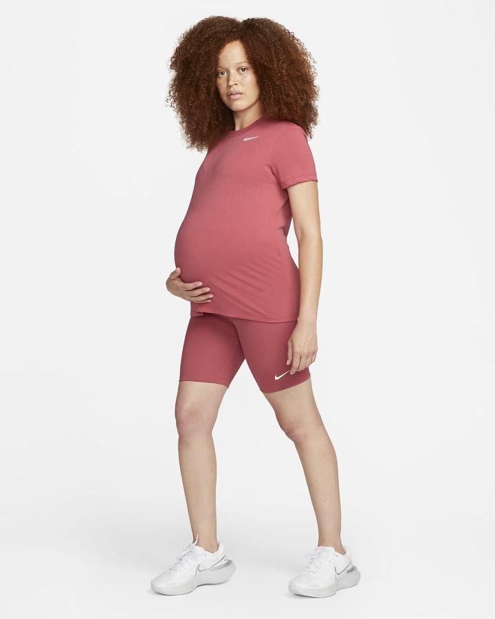 Camiseta Nike Dri-FIT (M) (Maternity) Mujer Rosas Blancas | FYXBH-4735