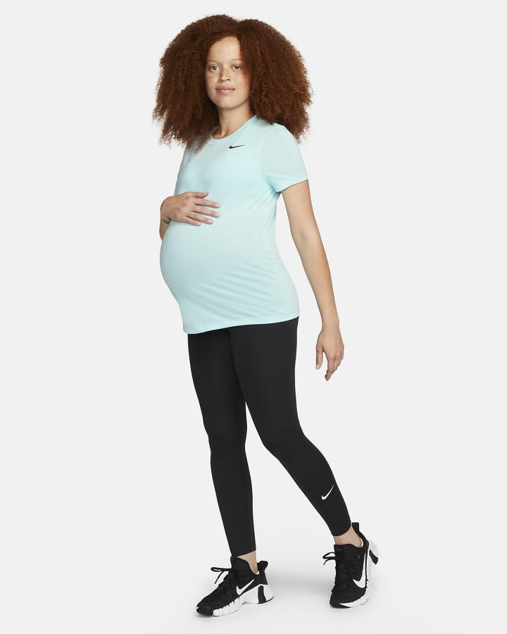 Camiseta Nike Dri-FIT (M) (Maternity) Mujer Negras | MEKPG-6725