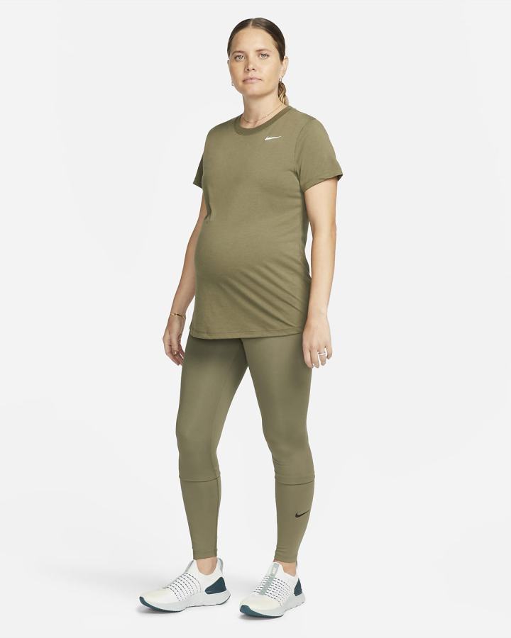 Camiseta Nike Dri-FIT (M) (Maternity) Mujer Verde Oliva | URXQN-4625
