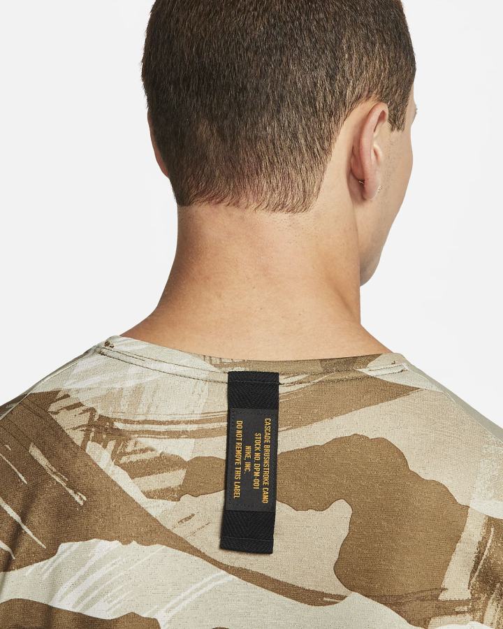 Camiseta Nike Dri-FIT Miler Short-Sleeve Camo Hombre Marrones | PIHQE-9845