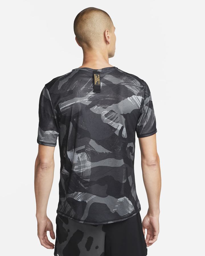 Camiseta Nike Dri-FIT Miler Short-Sleeve Camo Hombre Negras | SPOUB-1984