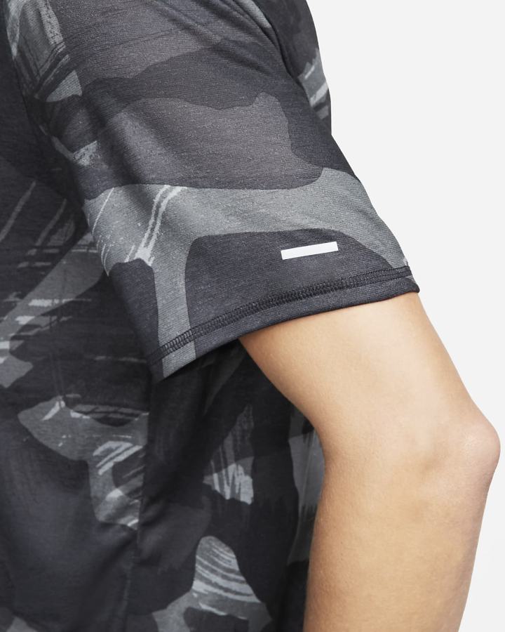 Camiseta Nike Dri-FIT Miler Short-Sleeve Camo Hombre Negras | SPOUB-1984
