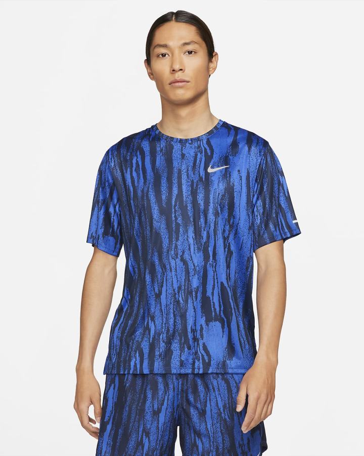 Camiseta Nike Dri-FIT Miler Wild Run Short-Sleeve Hombre Azul Real | WHTBZ-1765