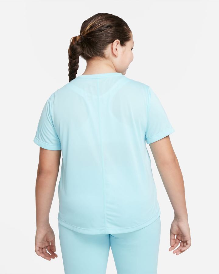 Camiseta Nike Dri-FIT One Kids Short-Sleeve Training Top (Extended Size) Niña Azules | ASGXO-4965