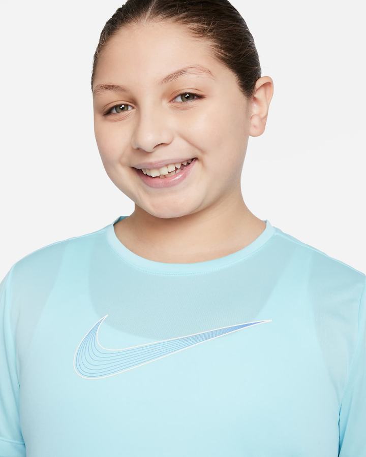 Camiseta Nike Dri-FIT One Kids Short-Sleeve Training Top (Extended Size) Niña Azules | ASGXO-4965
