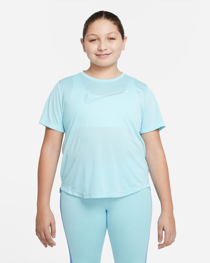 Camiseta Nike Dri-FIT One Kids Short-Sleeve Training Top (Extended Size) Niña Azules | ASGXO-4965