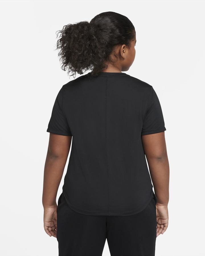 Camiseta Nike Dri-FIT One Kids Short-Sleeve Training Top (Extended Size) Niña Negras Blancas | JSIQN-3984