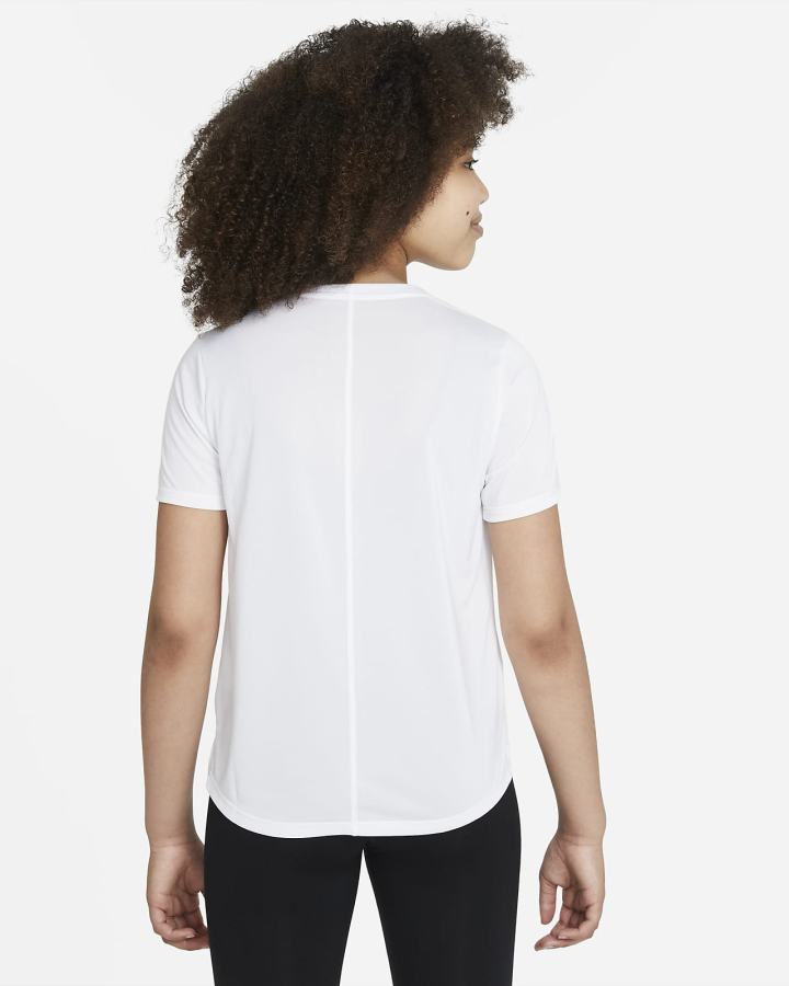 Camiseta Nike Dri-FIT One Kids Short-Sleeve Training Top (Extended Size) Niña Blancas Negras | JYHAM-1627