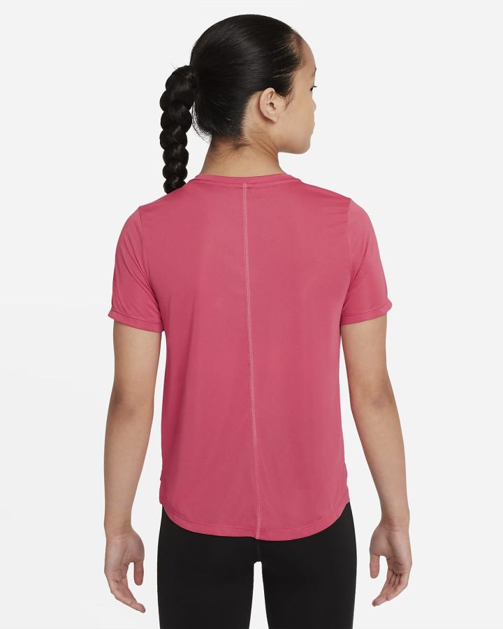Camiseta Nike Dri-FIT One Kids Short-Sleeve Training Top (Extended Size) Niña Rosas Burdeos | OXHNW-3178
